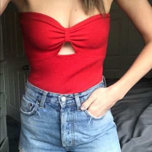 Red Strapless BodySuit ♥︎